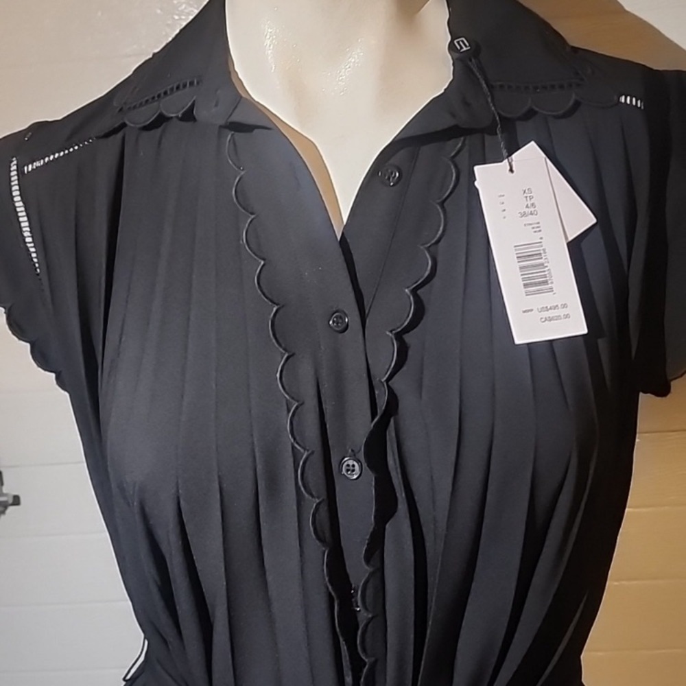 New ELIE TAHARI PLEATED BELTED SLEEVELESS DRESS - Picture 15 of 16